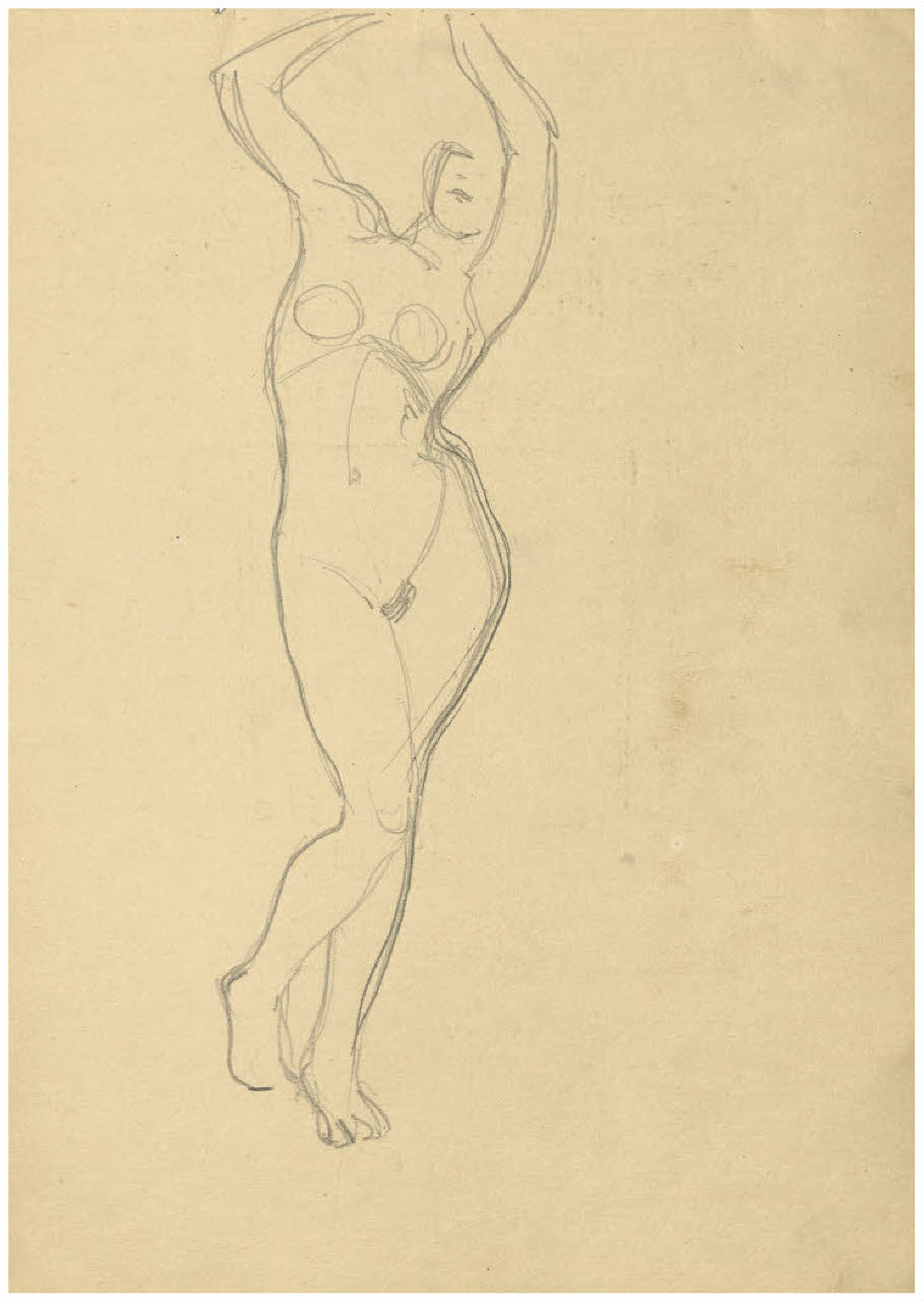Studio di nudo maschile (disegno) di Disertori, Benvenuto Maria (prima metà sec. XX)