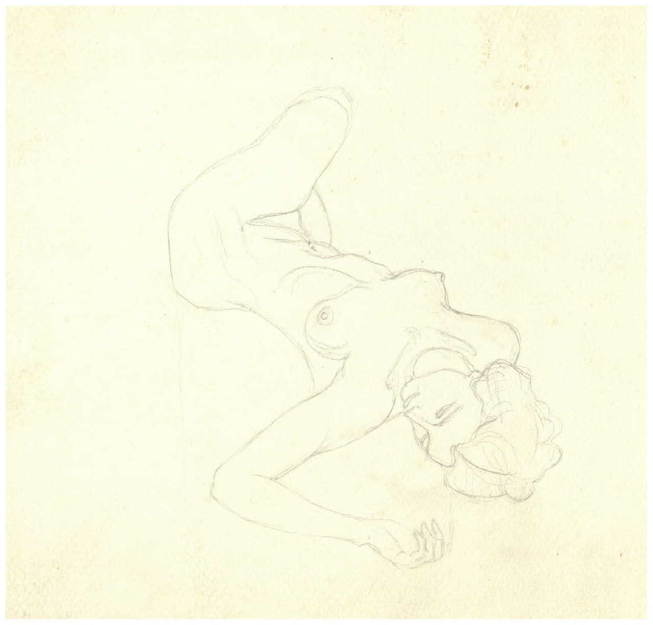 Nudo femminile seduto (disegno) di Disertori, Benvenuto Maria (prima metà sec. XX)