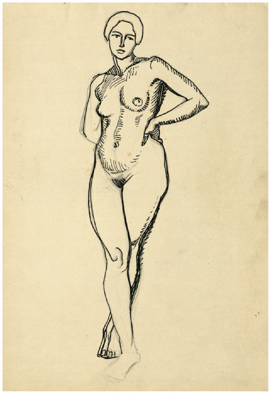 Nudo femminile (disegno) di Disertori, Benvenuto Maria (prima metà sec. XX)