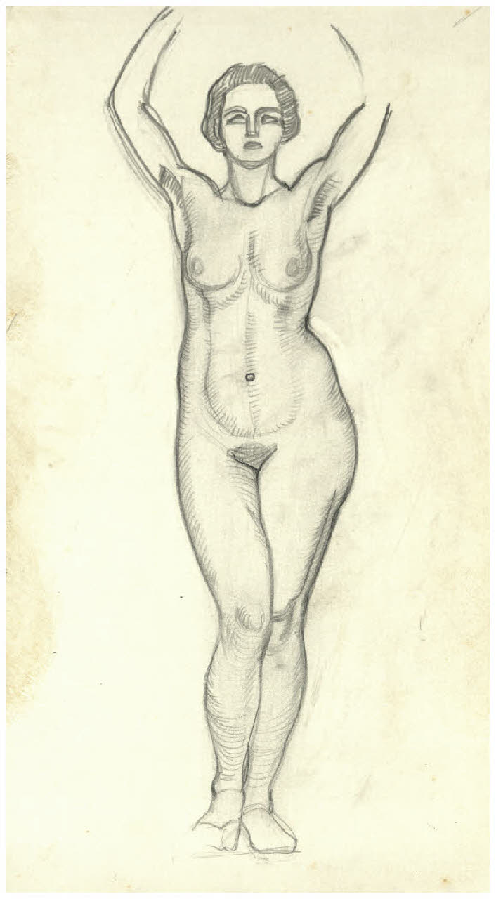 Nudo femminile (disegno) di Disertori, Benvenuto Maria (prima metà sec. XX)