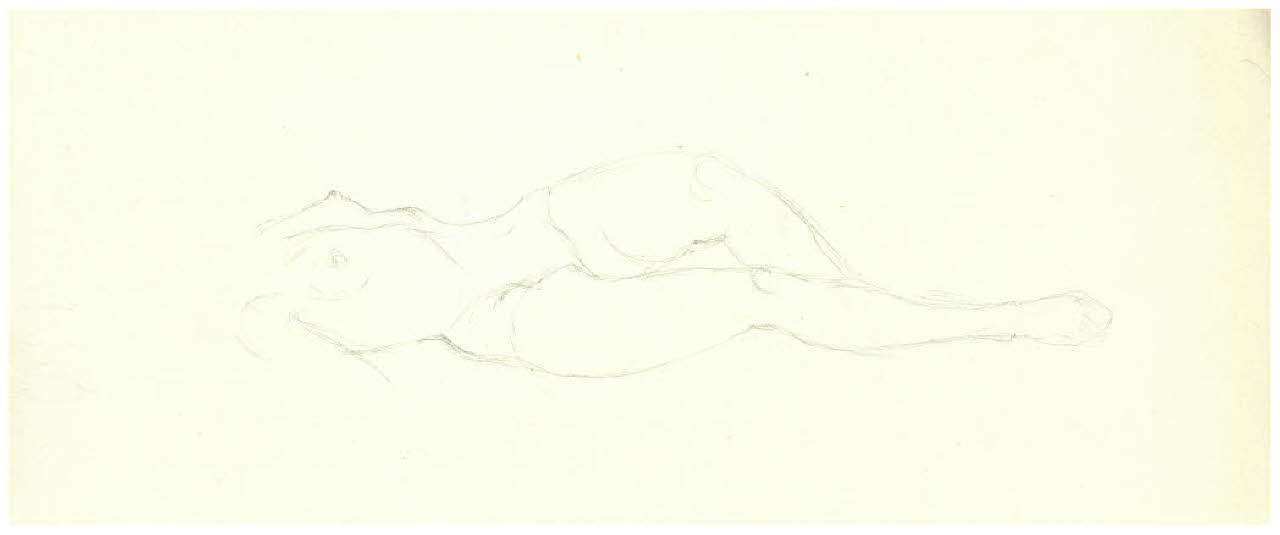 Studio di nudo femminile disteso (disegno) di Disertori, Benvenuto Maria (sec. XX)