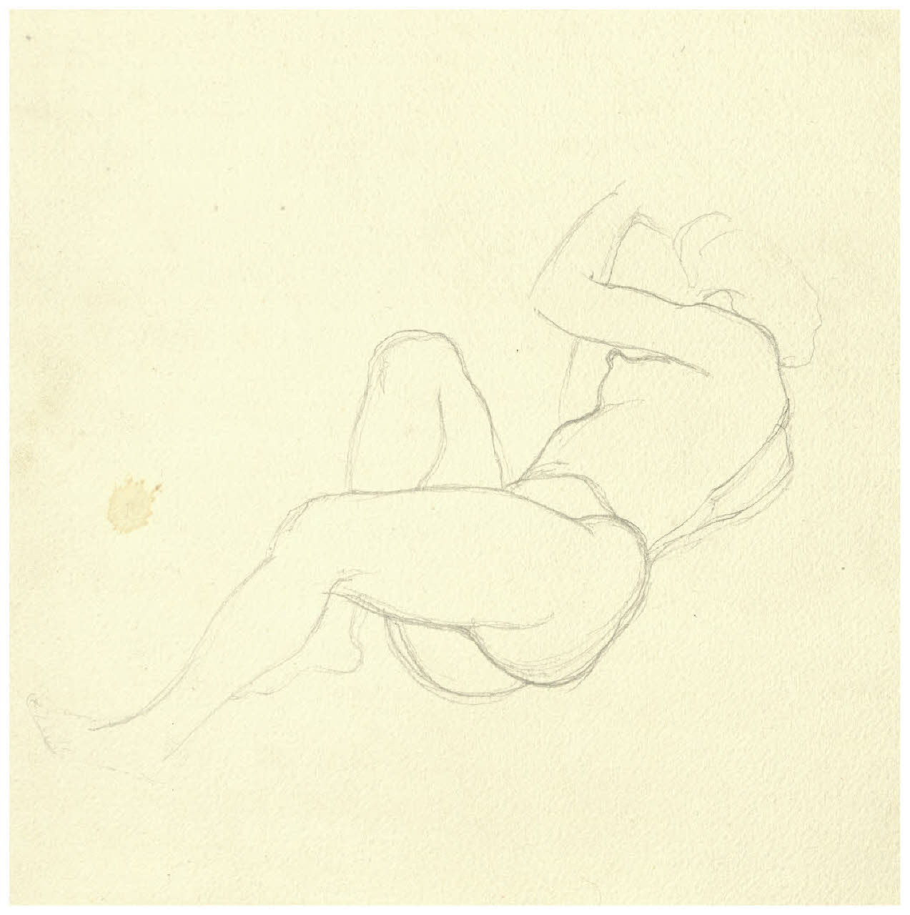 Studio di nudo femminile disteso (disegno) di Disertori, Benvenuto Maria (prima metà sec. XX)