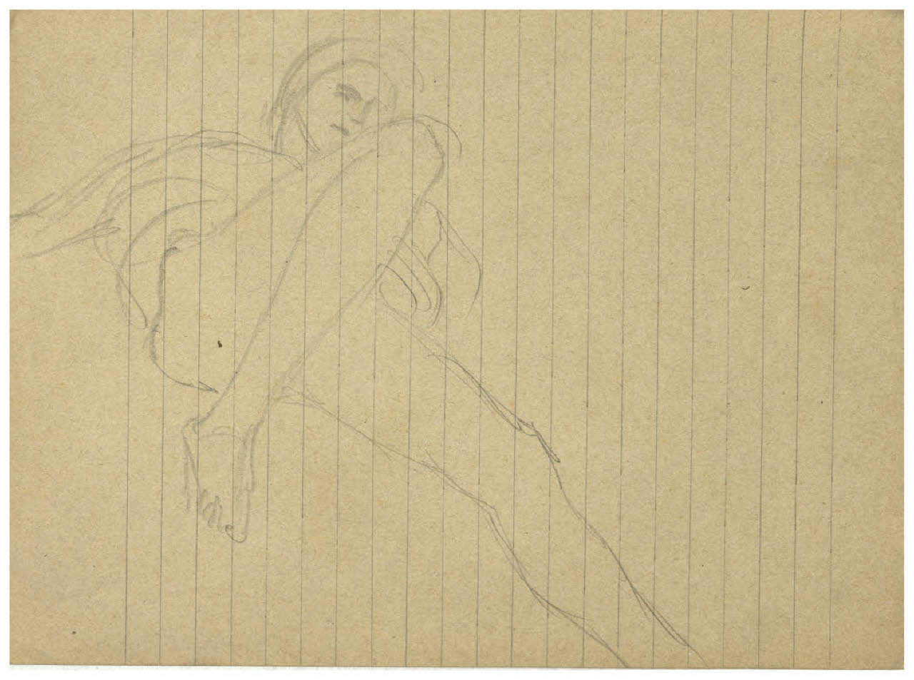 Studio di nudo femminile disteso (disegno) di Disertori, Benvenuto Maria (prima metà sec. XX)