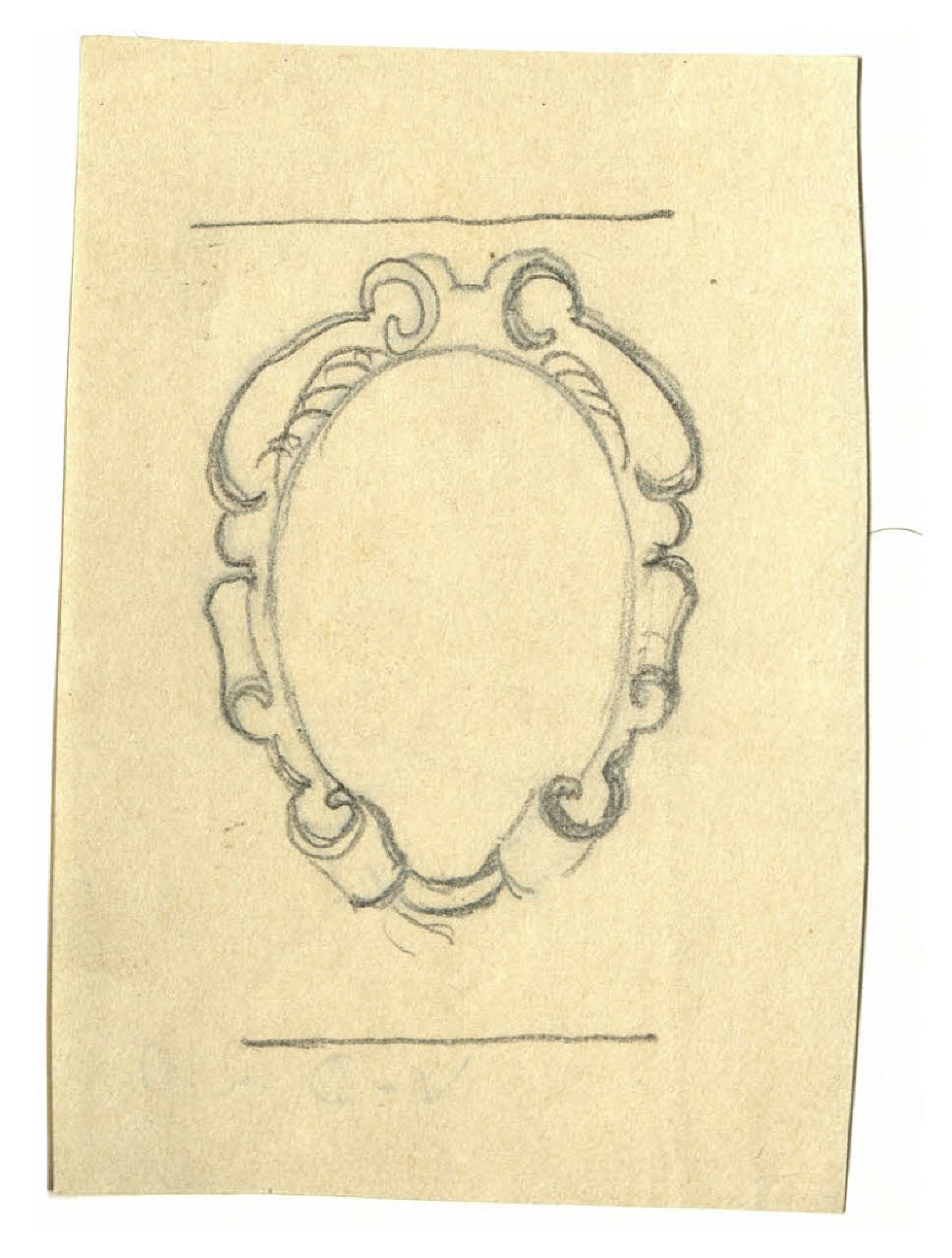 Scudo per stemma (disegno) di Disertori, Benvenuto Maria (prima metà sec. XX)