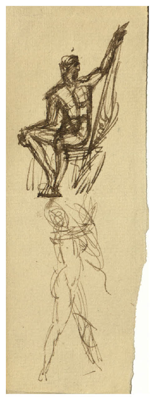 Due studi di figura (disegno) di Disertori, Benvenuto Maria (sec. XX)