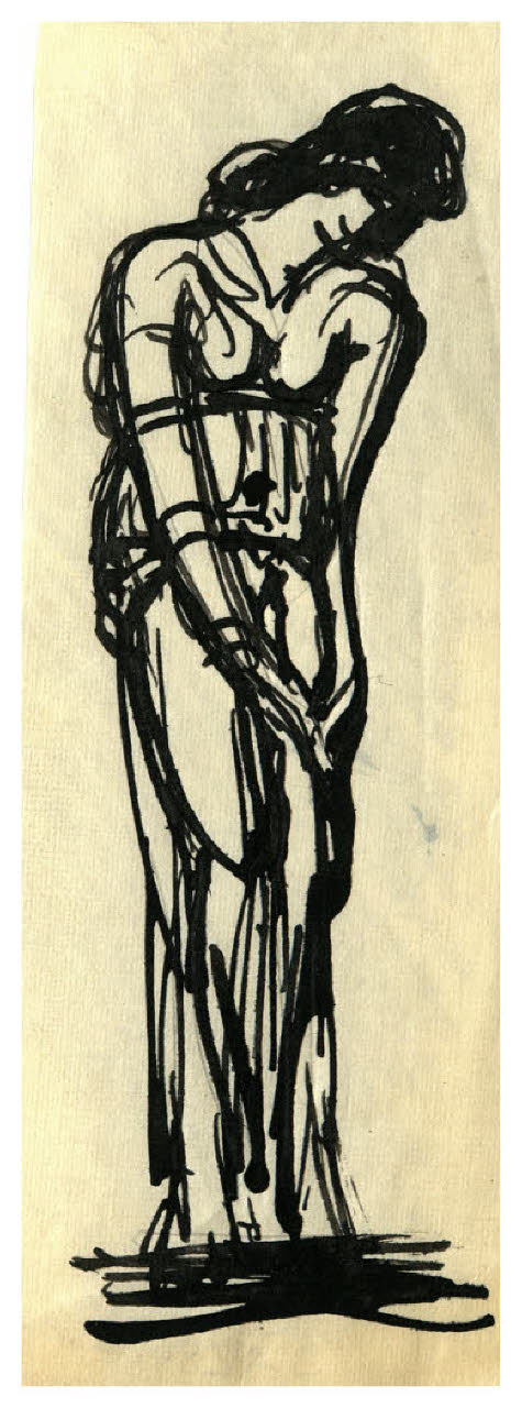 Figura femminile (disegno) di Disertori, Benvenuto Maria (prima metà sec. XX)