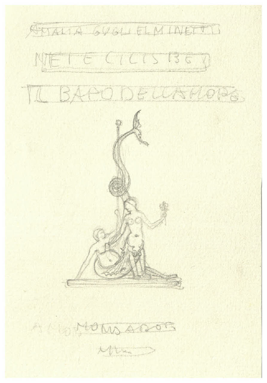 Bozzetto per la copertina di Amalia Guglielminetti, Nei e cicisbei; Il baro dell'amore, Milano, Mondadori, 1926 (disegno) di Disertori, Benvenuto Maria (sec. XX)