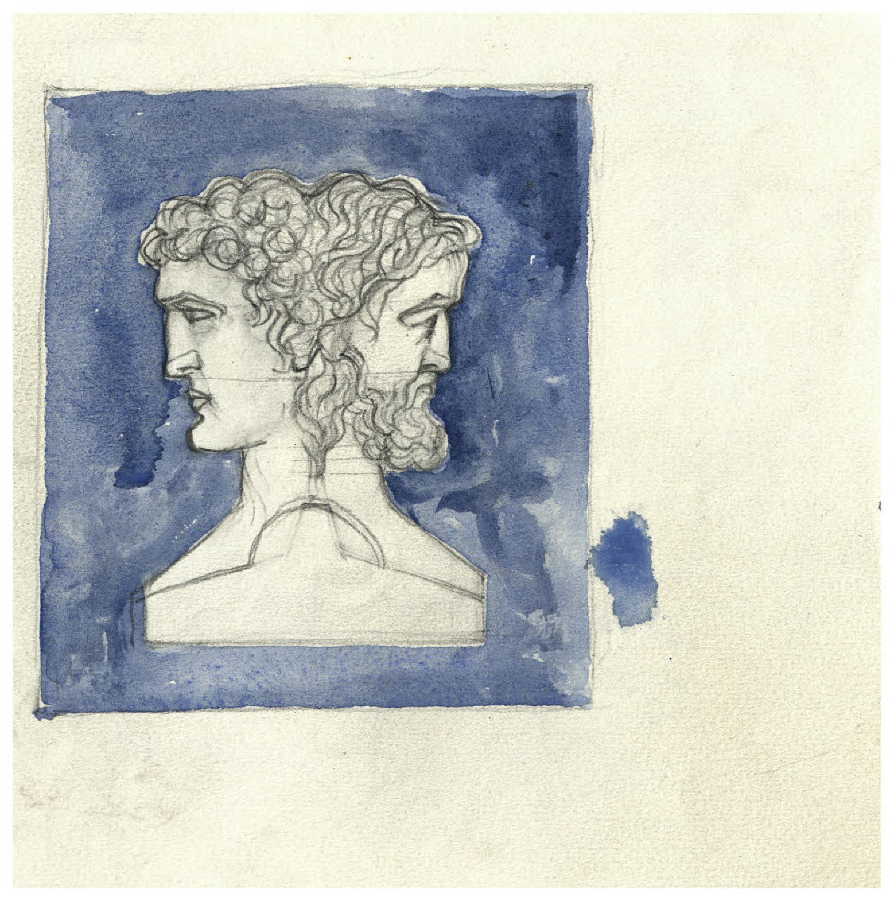 Erma bifronte. Studio per illustrazione (disegno) di Disertori, Benvenuto Maria (prima metà sec. XX)