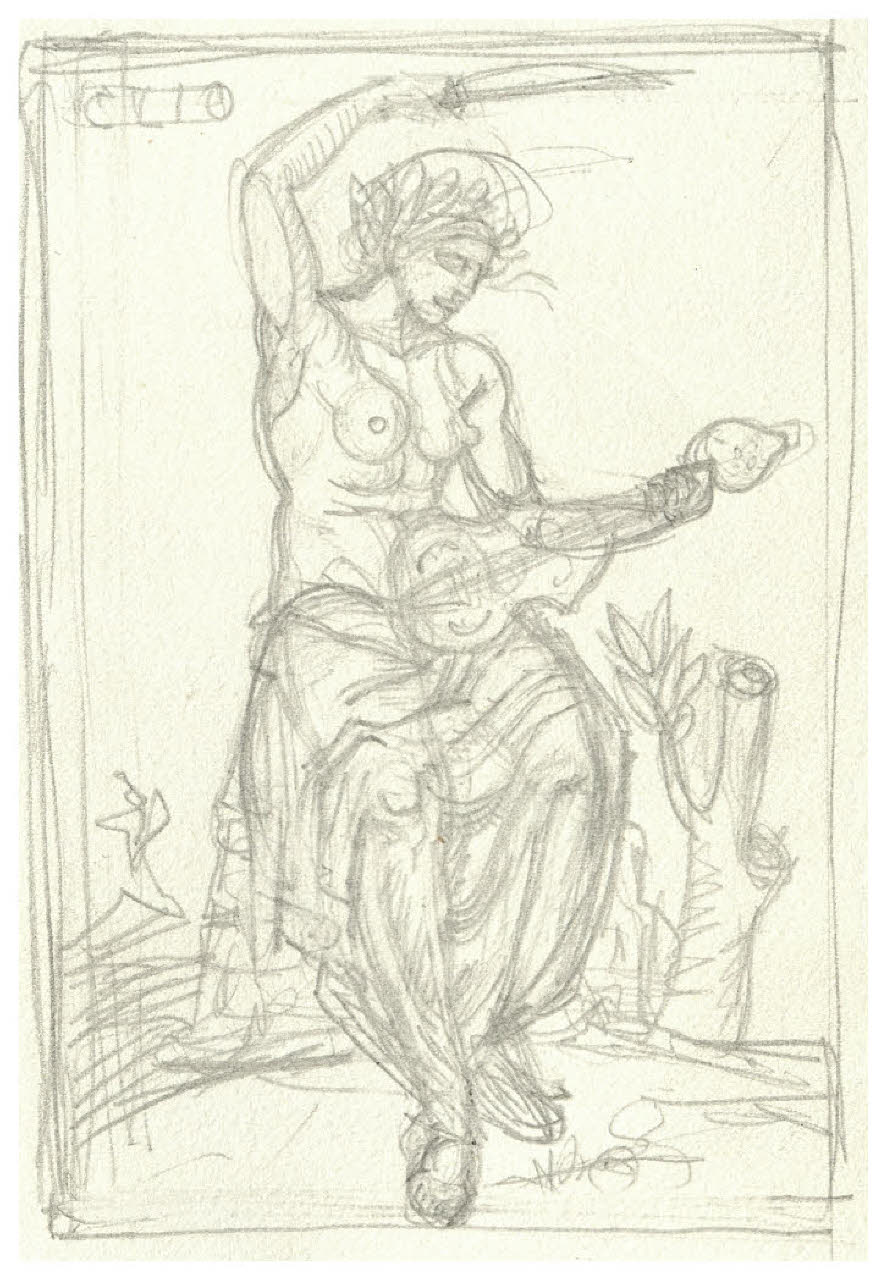 La musa Clio (disegno) di Disertori, Benvenuto Maria (prima metà sec. XX)