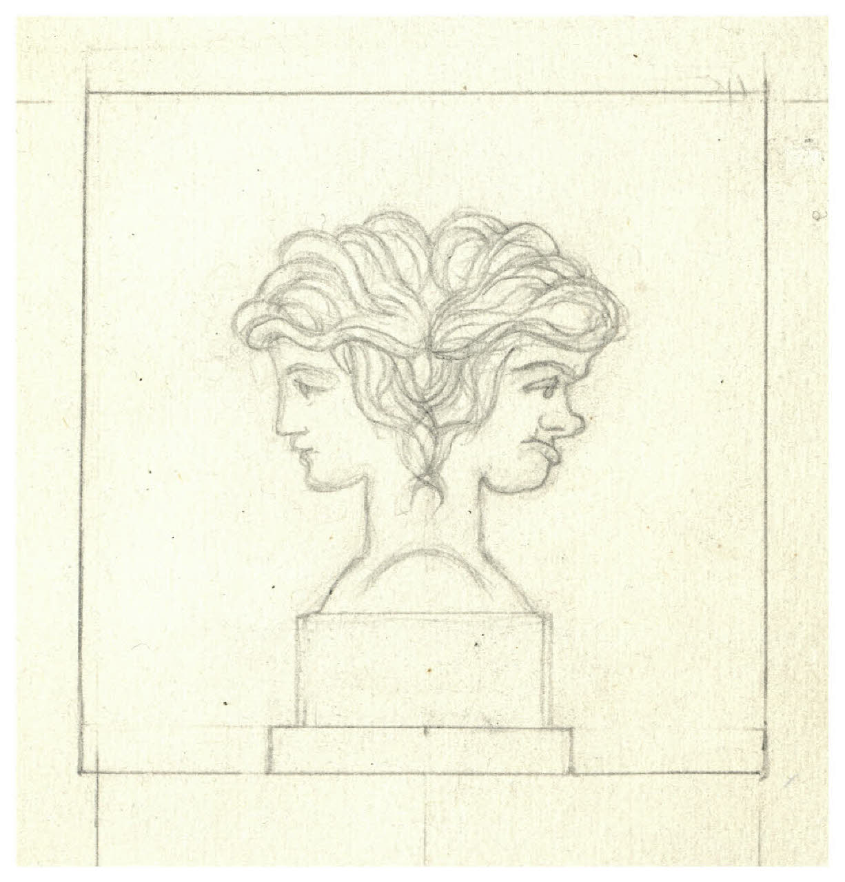 Erma bifronte. Studio per illustrazione (disegno) di Disertori, Benvenuto Maria (prima metà sec. XX)