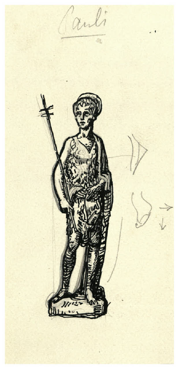 San Giovanni Battista ragazzo (disegno) di Disertori, Benvenuto Maria (prima metà sec. XX)