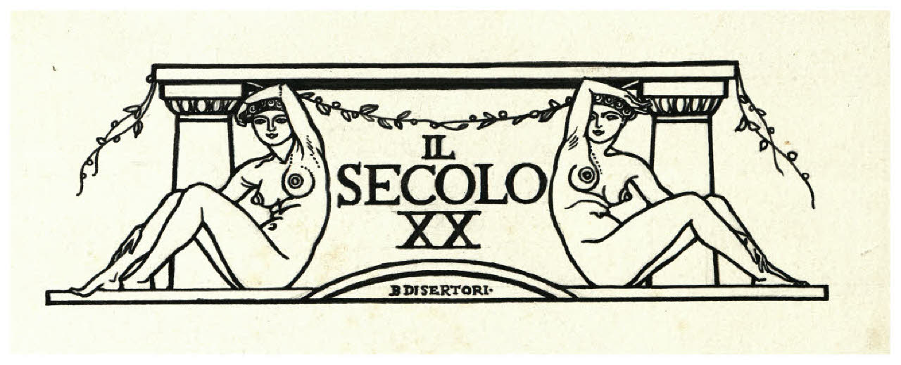 Due nudi femminili. Studio di testata per Il Secolo XX (disegno) di Disertori, Benvenuto Maria (prima metà sec. XX)