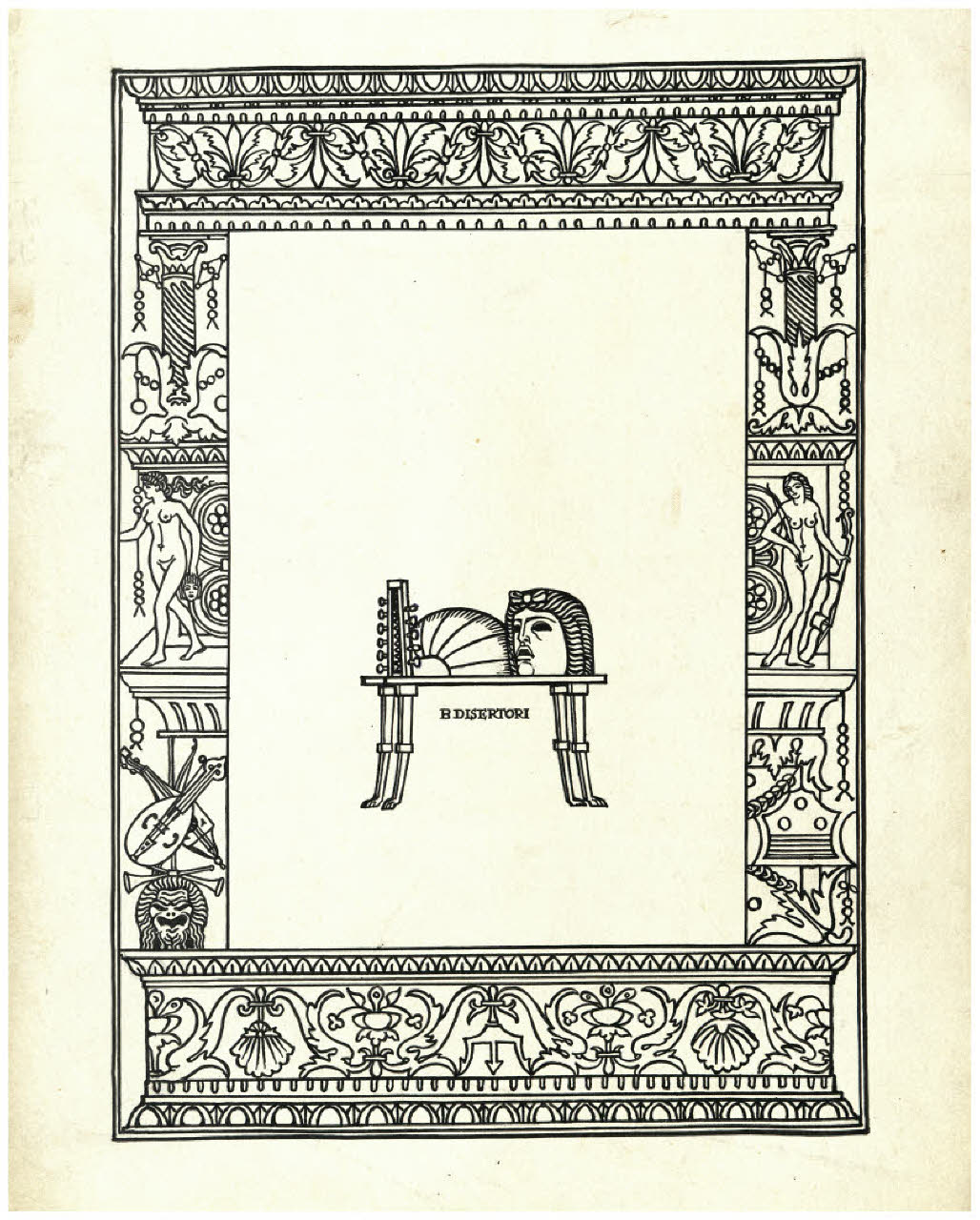 Cornice decorativa. Disegno preparatorio per un finale (disegno) di Disertori, Benvenuto Maria (prima metà sec. XX)