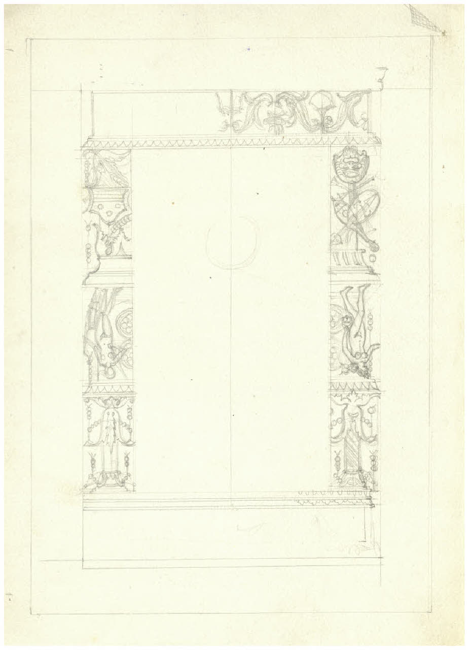 Cornice decorativa. Studio (disegno) di Disertori, Benvenuto Maria (prima metà sec. XX)
