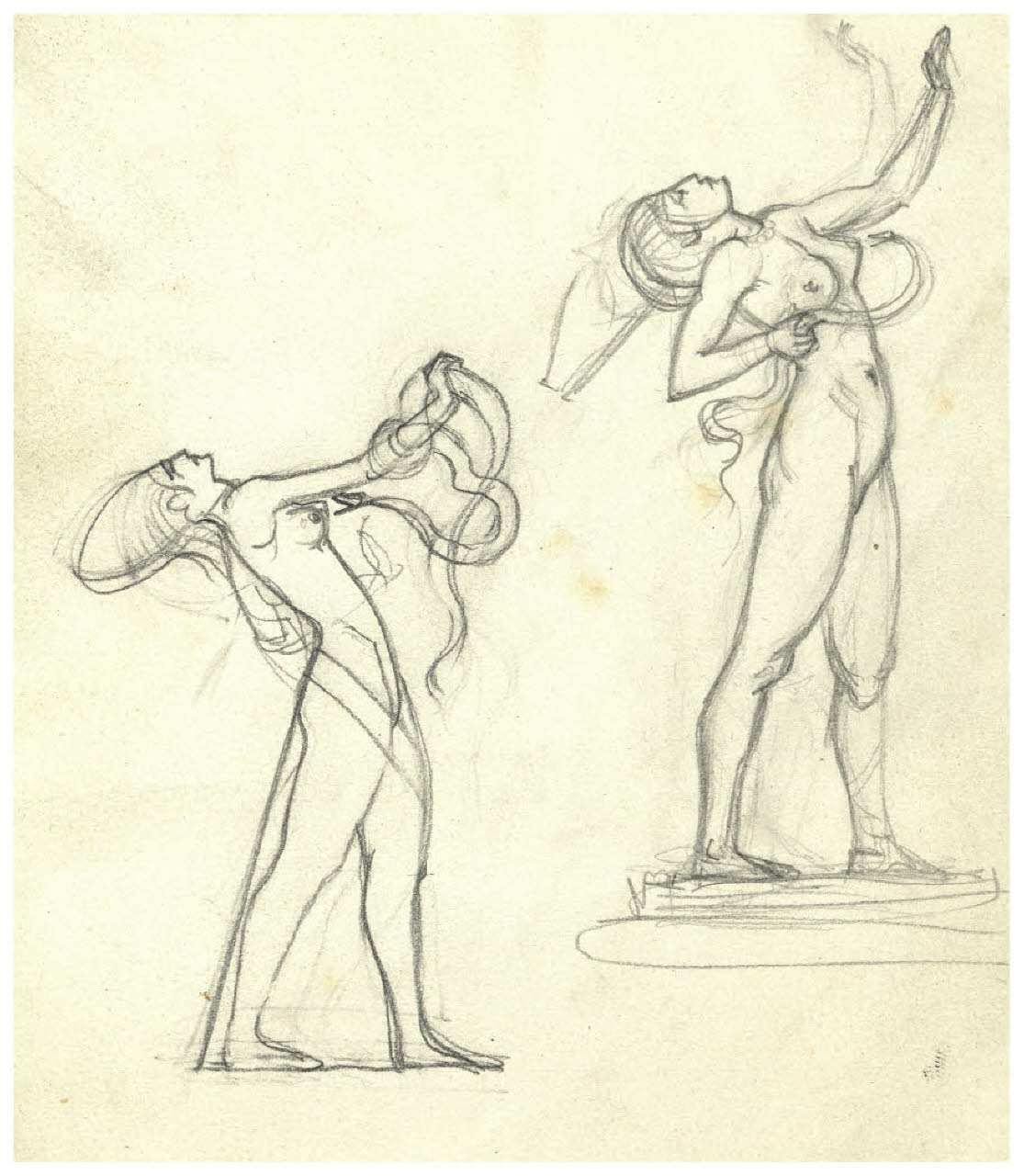 Cleopatra con l'aspide. Disegno preparatorio per Gian Francesco Malipiero, Antonio e Cleopatra: dramma musicale in 3 atti e 6 quadri, Milano, Suvini Zerboni, 1938 (disegno) di Disertori, Benvenuto Maria (sec. XX)