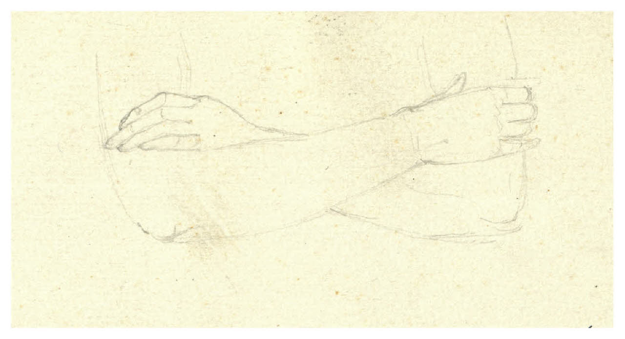 Studio di braccia incrociate (disegno) di Disertori, Benvenuto Maria (prima metà sec. XX)