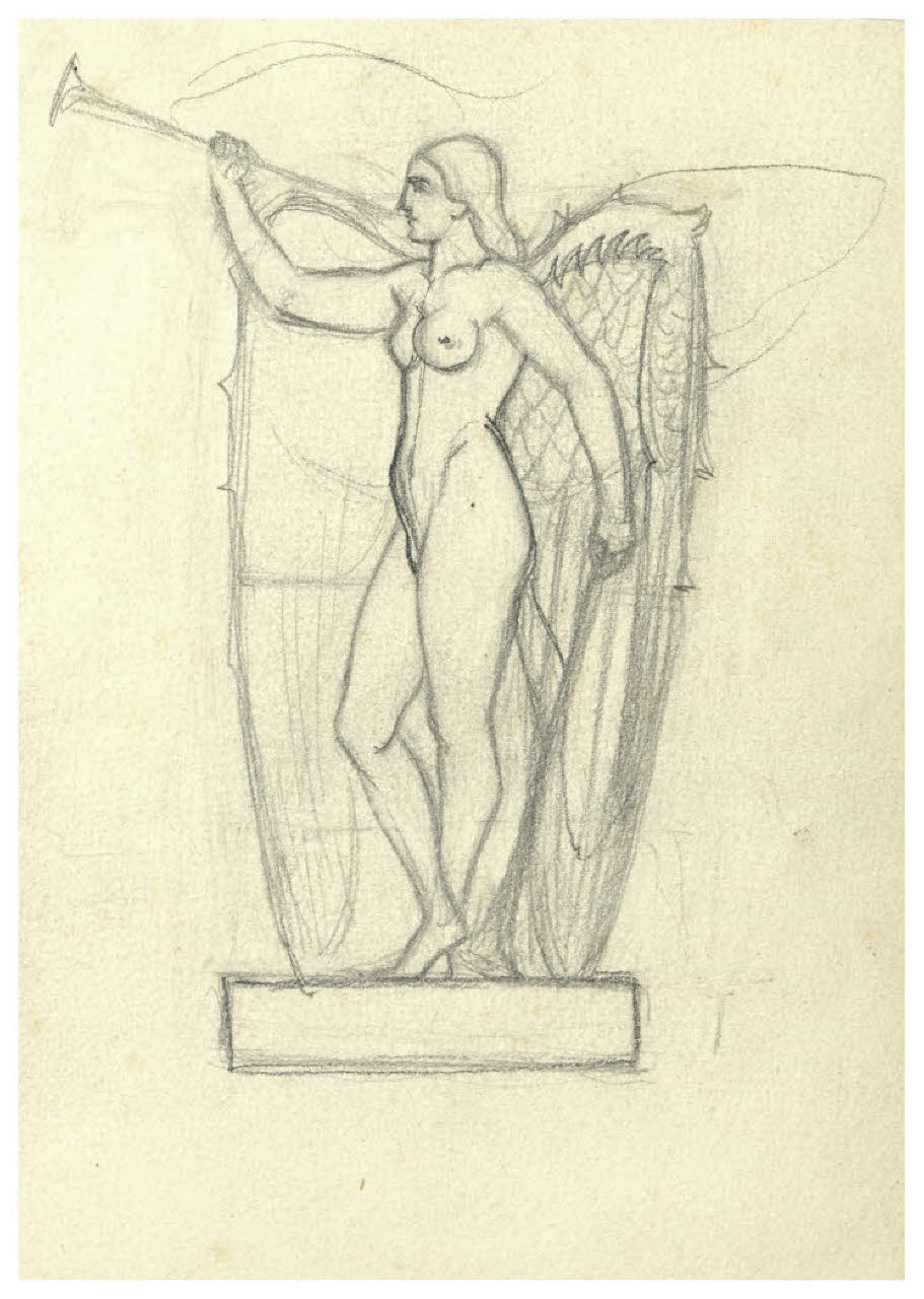 La Fama (disegno) di Disertori, Benvenuto Maria (prima metà sec. XX)