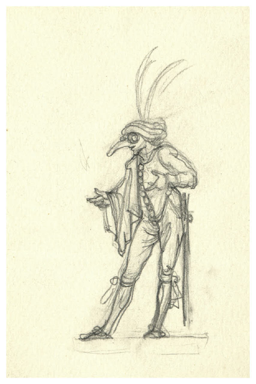 Pantalone (disegno) di Disertori, Benvenuto Maria (prima metà sec. XX)