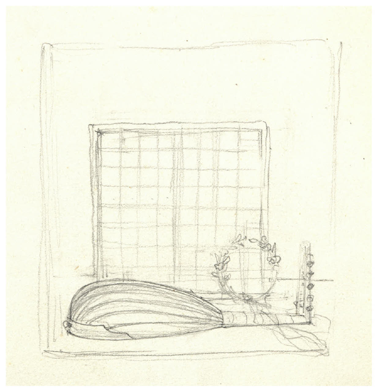 Liuto e scacchiera (disegno) di Disertori, Benvenuto Maria (prima metà sec. XX)