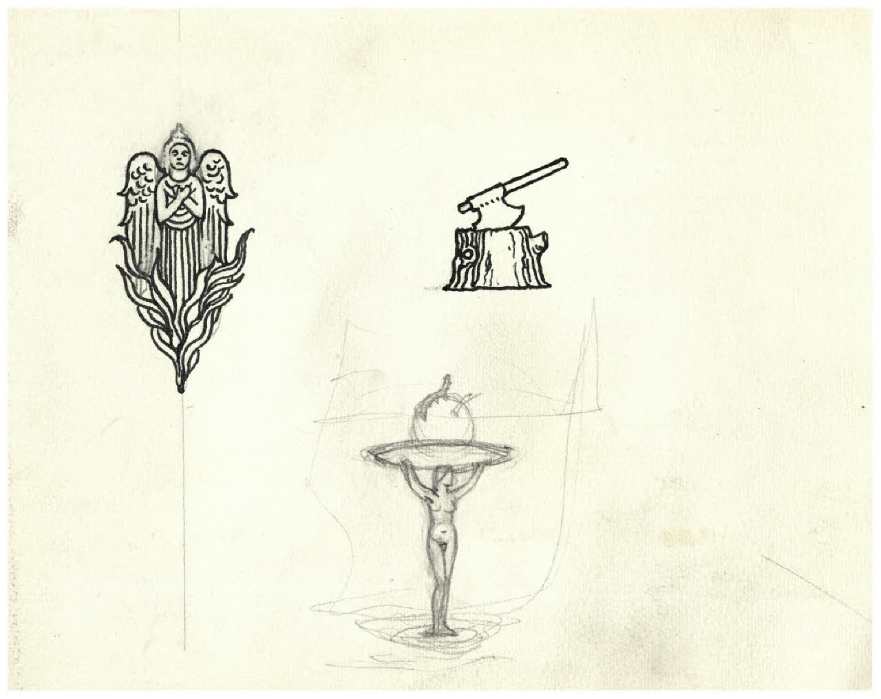 Piccoli studi di figura (disegno) di Disertori, Benvenuto Maria (prima metà sec. XX)