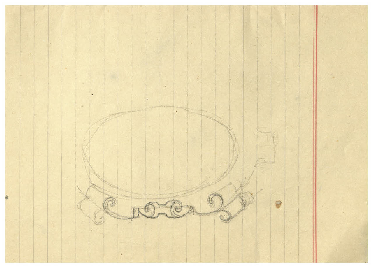 Studio di cartiglio (disegno) di Disertori, Benvenuto Maria (prima metà sec. XX)