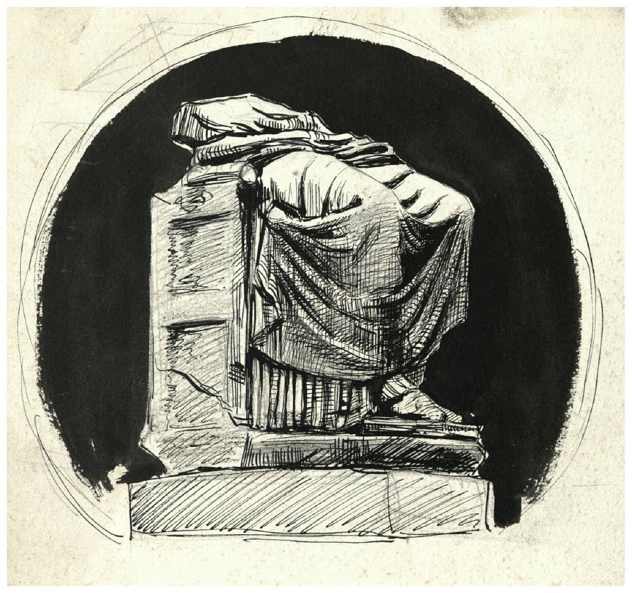 Studio di scultura antica (disegno) di Disertori, Benvenuto Maria (prima metà sec. XX)