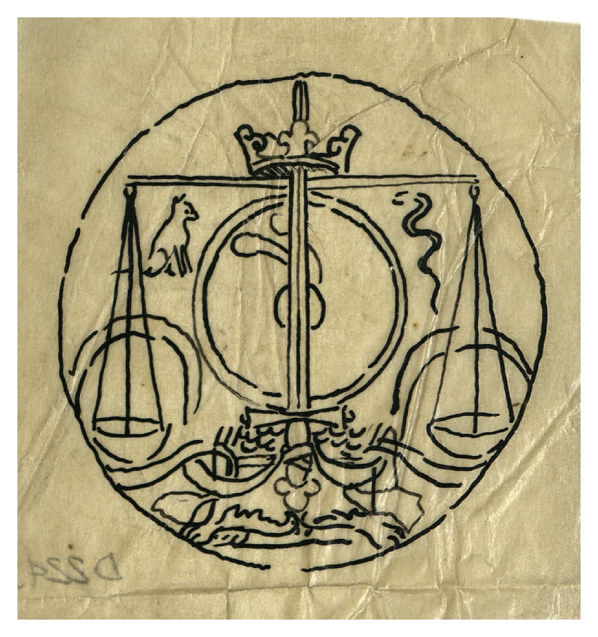 Bilancia (disegno) di Disertori, Benvenuto Maria (prima metà sec. XX)