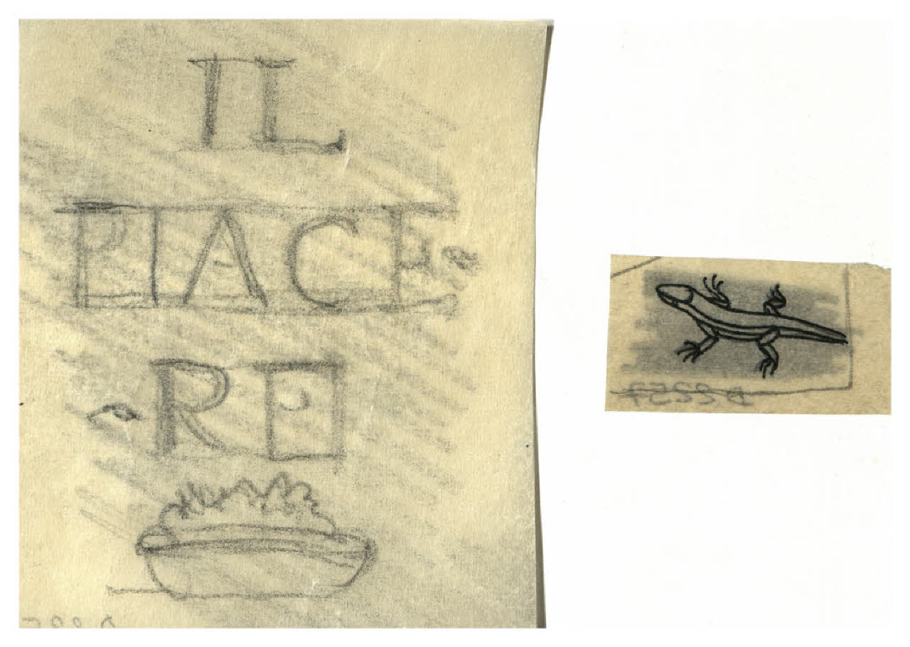 Iscrizione: Il piacere. Studio per il frontespizio di Gabriele D'Annunzio, Il Piacere (disegno) di Disertori, Benvenuto Maria (sec. XX)