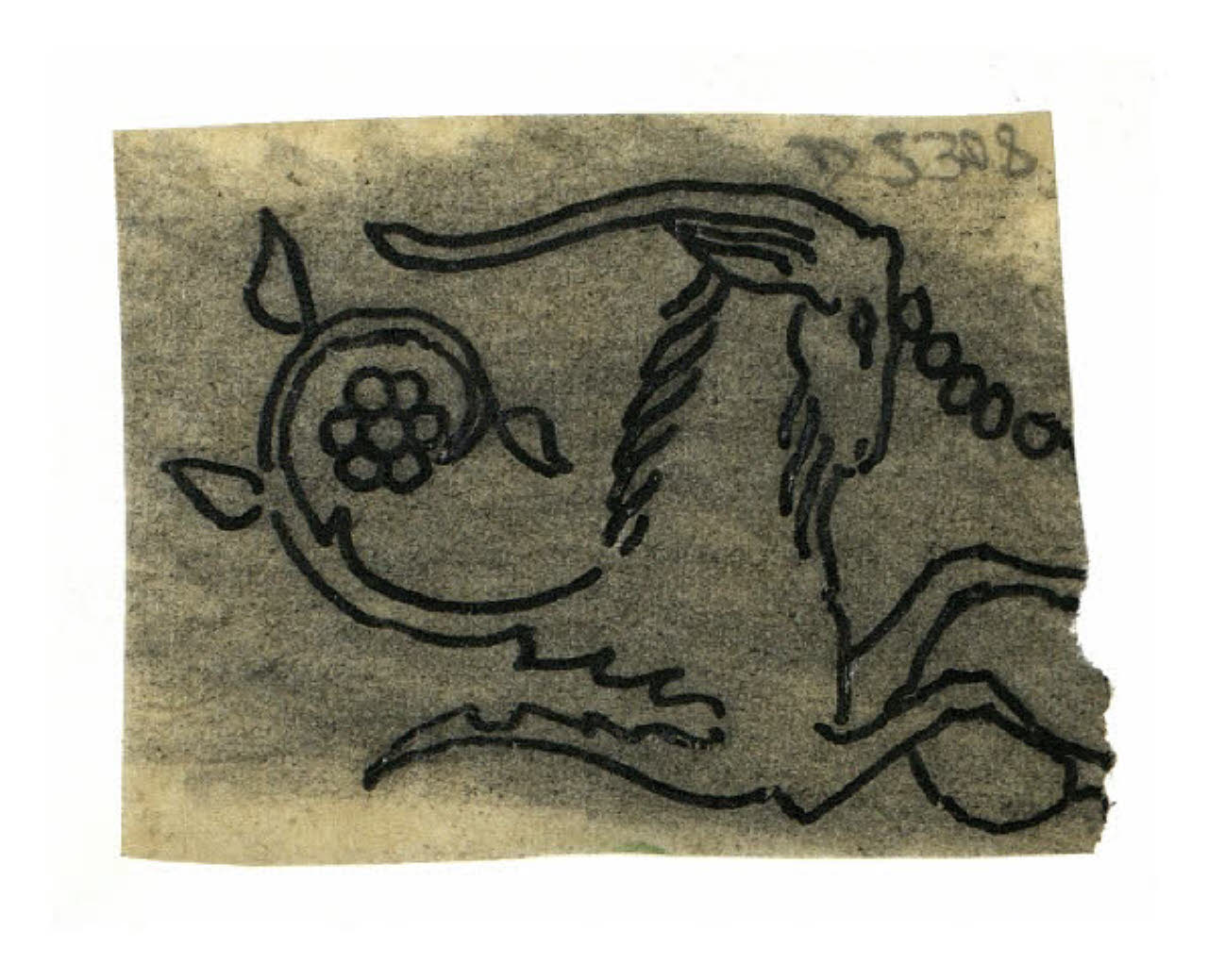 Capricorno. Disegno preparatorio per la cornice di un menu (disegno) di Disertori, Benvenuto Maria (prima metà sec. XX)