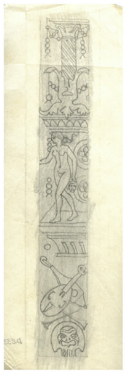 Motivo decorativo per una cornice (disegno) di Disertori, Benvenuto Maria (prima metà sec. XX)