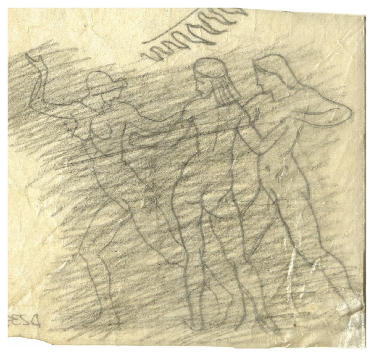 Figure femminili danzanti (disegno) di Disertori, Benvenuto Maria (sec. XX)