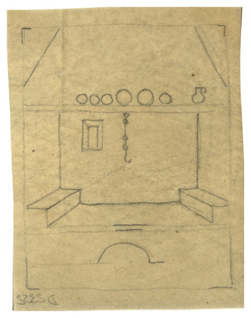 Interno (disegno) di Disertori, Benvenuto Maria (prima metà sec. XX)