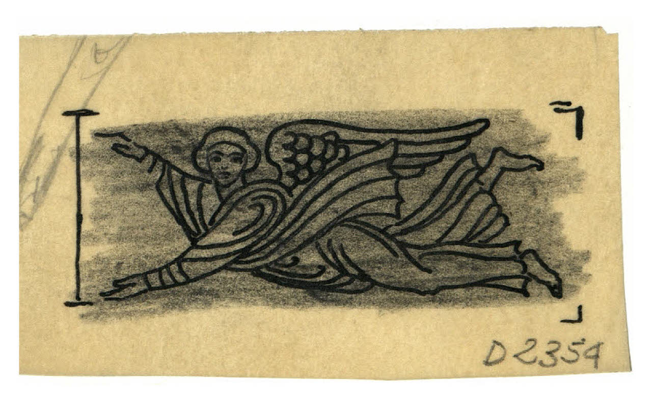 Angelo in volo (disegno) di Disertori, Benvenuto Maria (prima metà sec. XX)