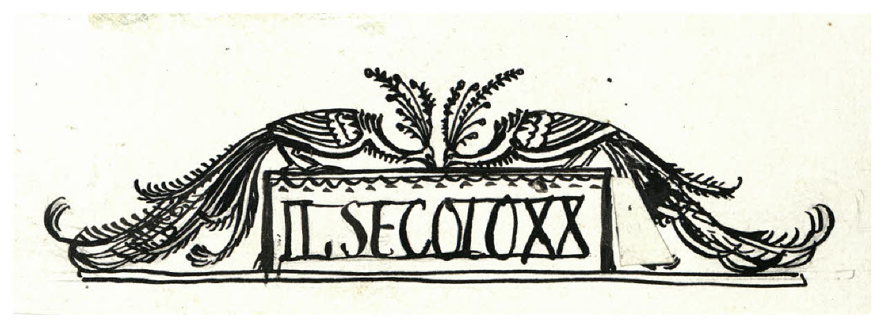 Due pavoni. Studio di testata per Il Secolo XX (disegno) di Disertori, Benvenuto Maria (sec. XX)