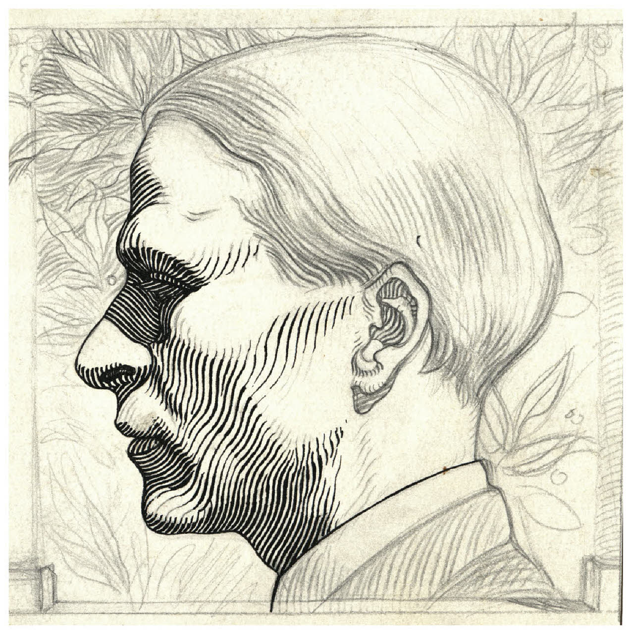 Studio per ritratto maschile (Autoritratto?) (disegno) di Disertori, Benvenuto Maria (sec. XX)