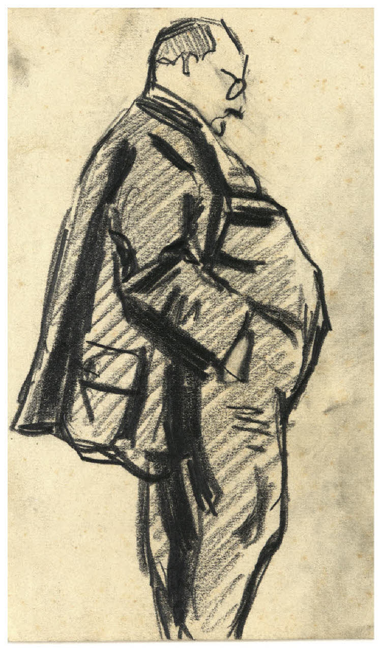 Ritratto maschile (disegno) di Disertori, Benvenuto Maria (sec. XX)