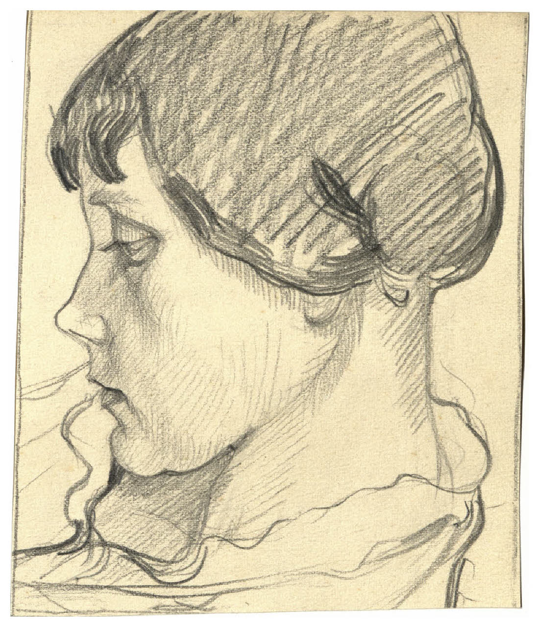 Ritratto di giovinetta (disegno) di Disertori, Benvenuto Maria (prima metà sec. XX)