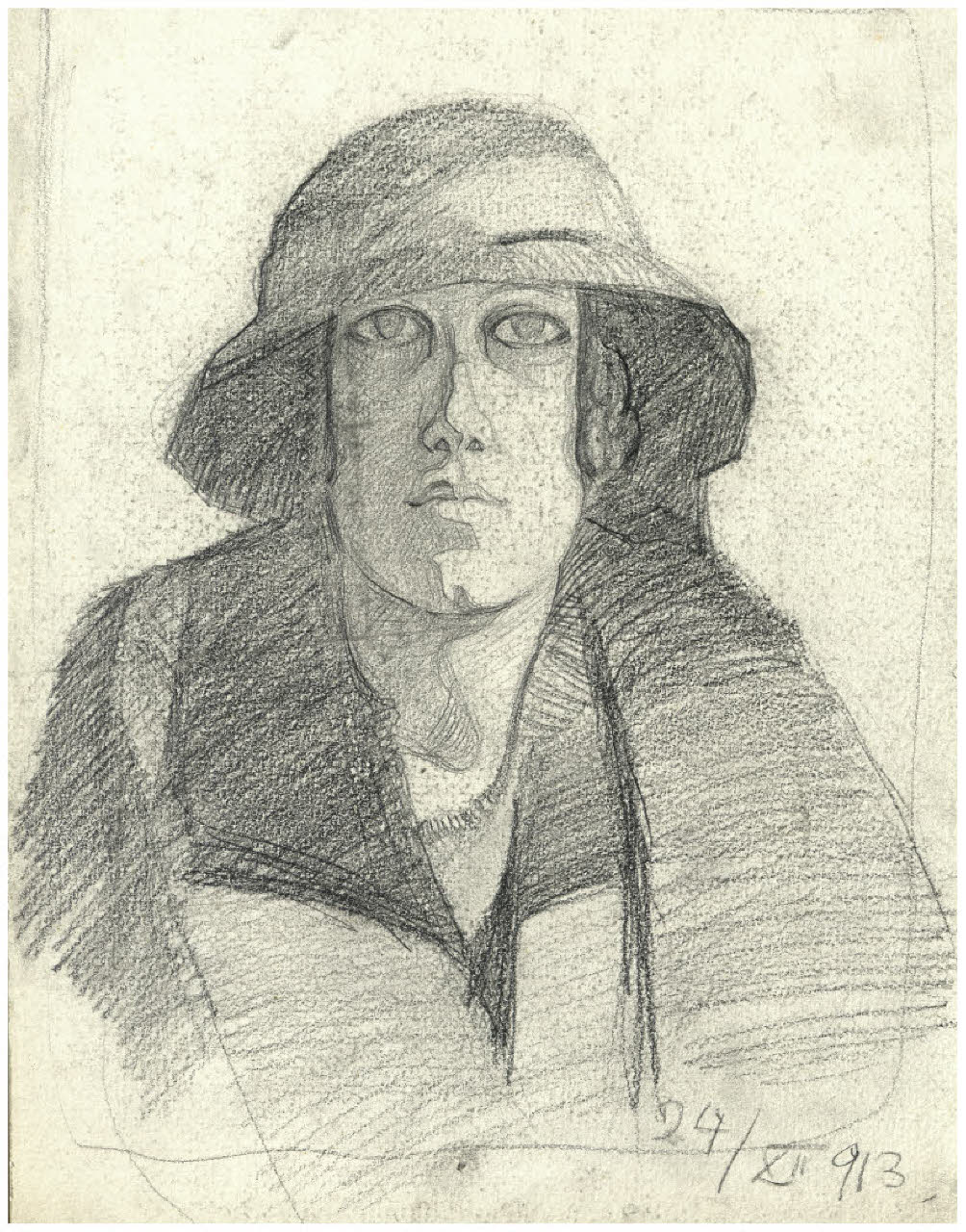 Ritratto femminile (disegno) di Disertori, Benvenuto Maria (sec. XX)