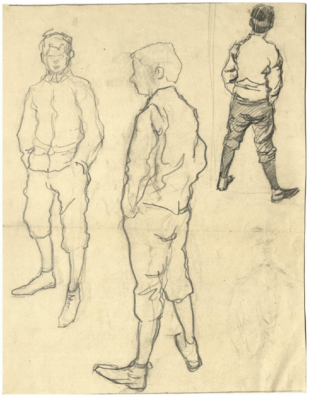 Studi di figure maschili (disegno) di Disertori, Benvenuto Maria (prima metà sec. XX)