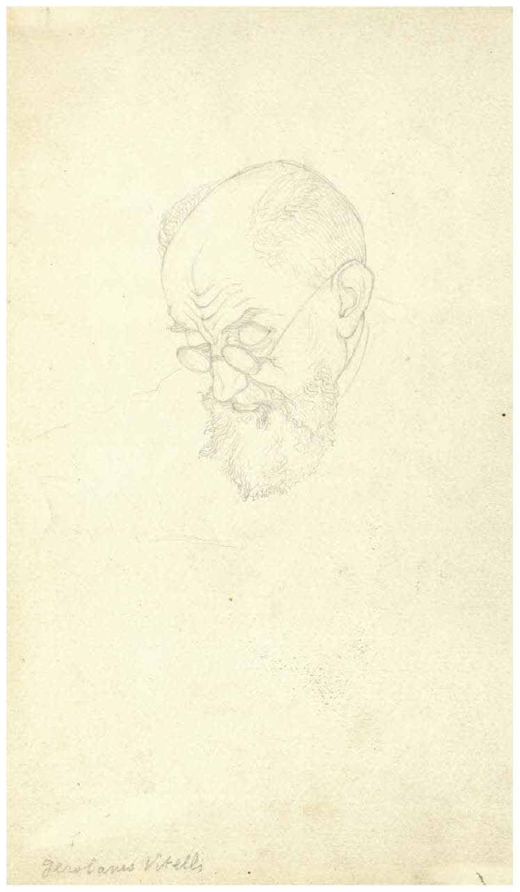 Ritratto del grecista Girolamo Vitelli (disegno) di Disertori, Benvenuto Maria (prima metà sec. XX)