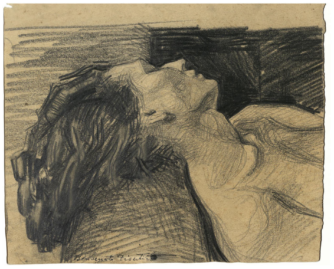 La fanciulla ebbra (disegno) di Disertori, Benvenuto Maria (prima metà sec. XX)