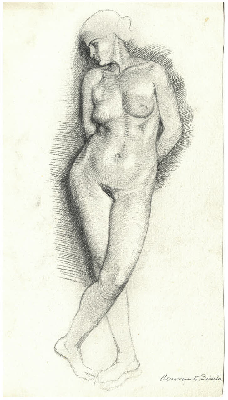 Nudo femminile (disegno) di Disertori, Benvenuto Maria (prima metà sec. XX)