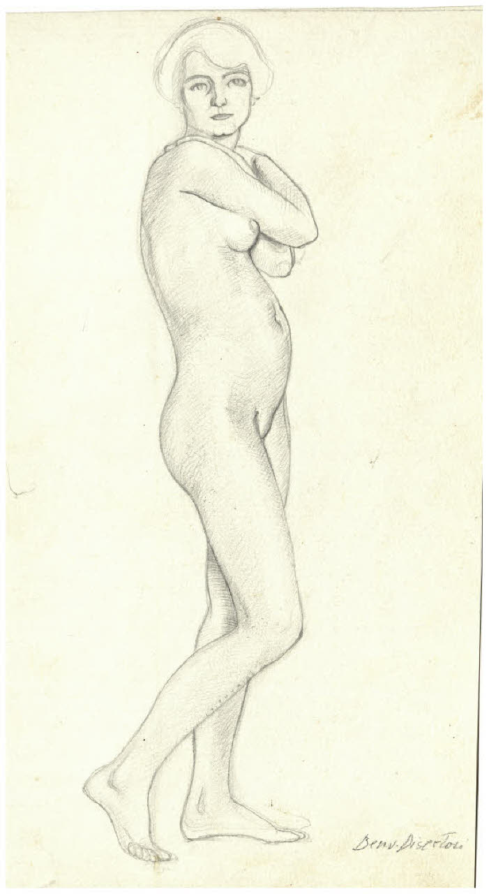 Nudo femminile (disegno) di Disertori, Benvenuto Maria (prima metà sec. XX)