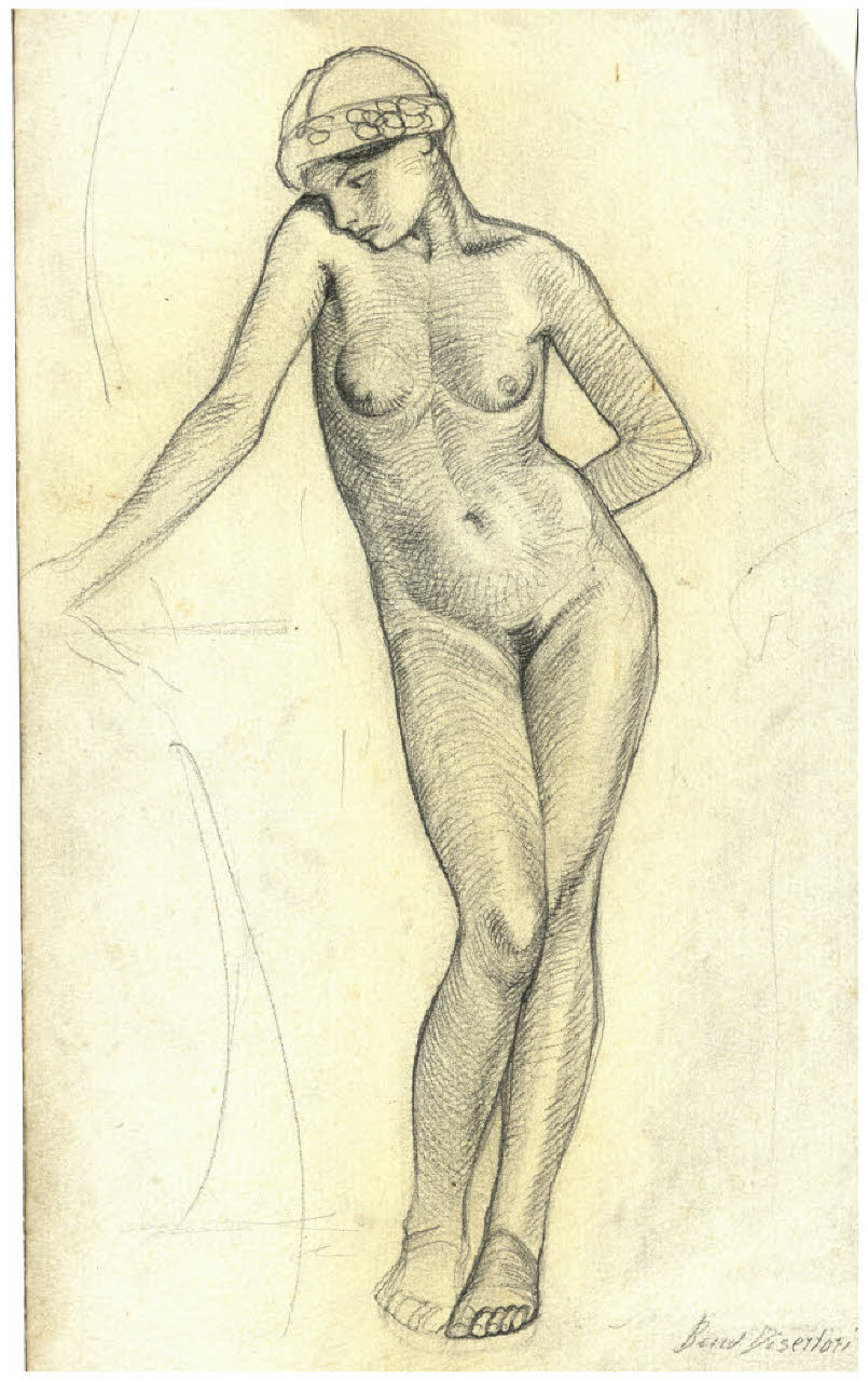 Nudo femminile (disegno) di Disertori, Benvenuto Maria (prima metà sec. XX)
