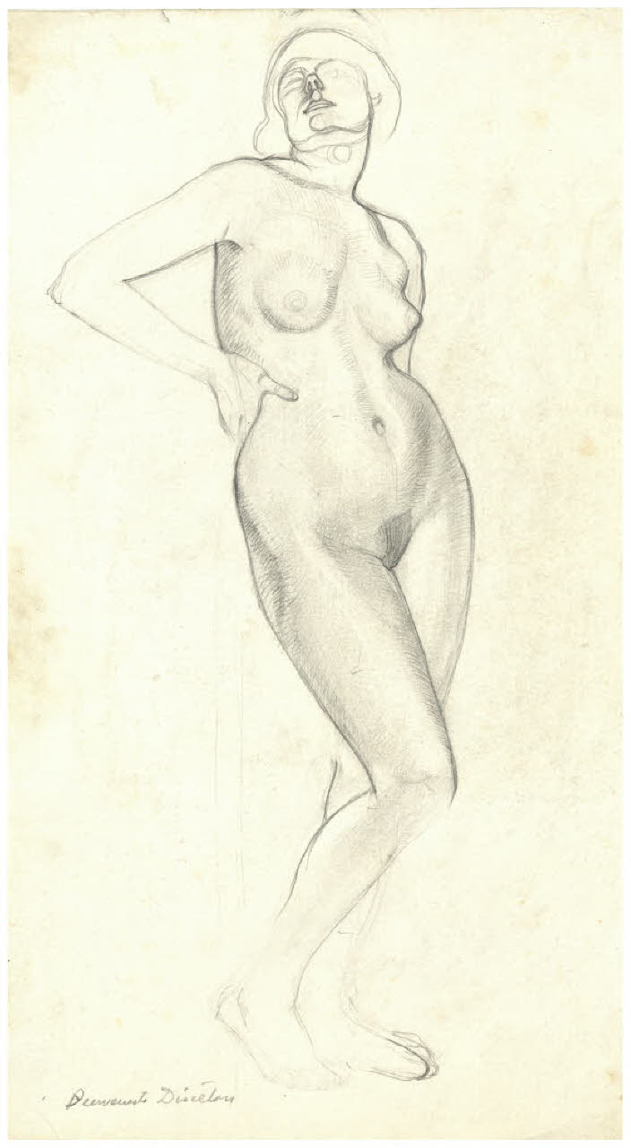 Nudo femminile (disegno) di Disertori, Benvenuto Maria (prima metà sec. XX)