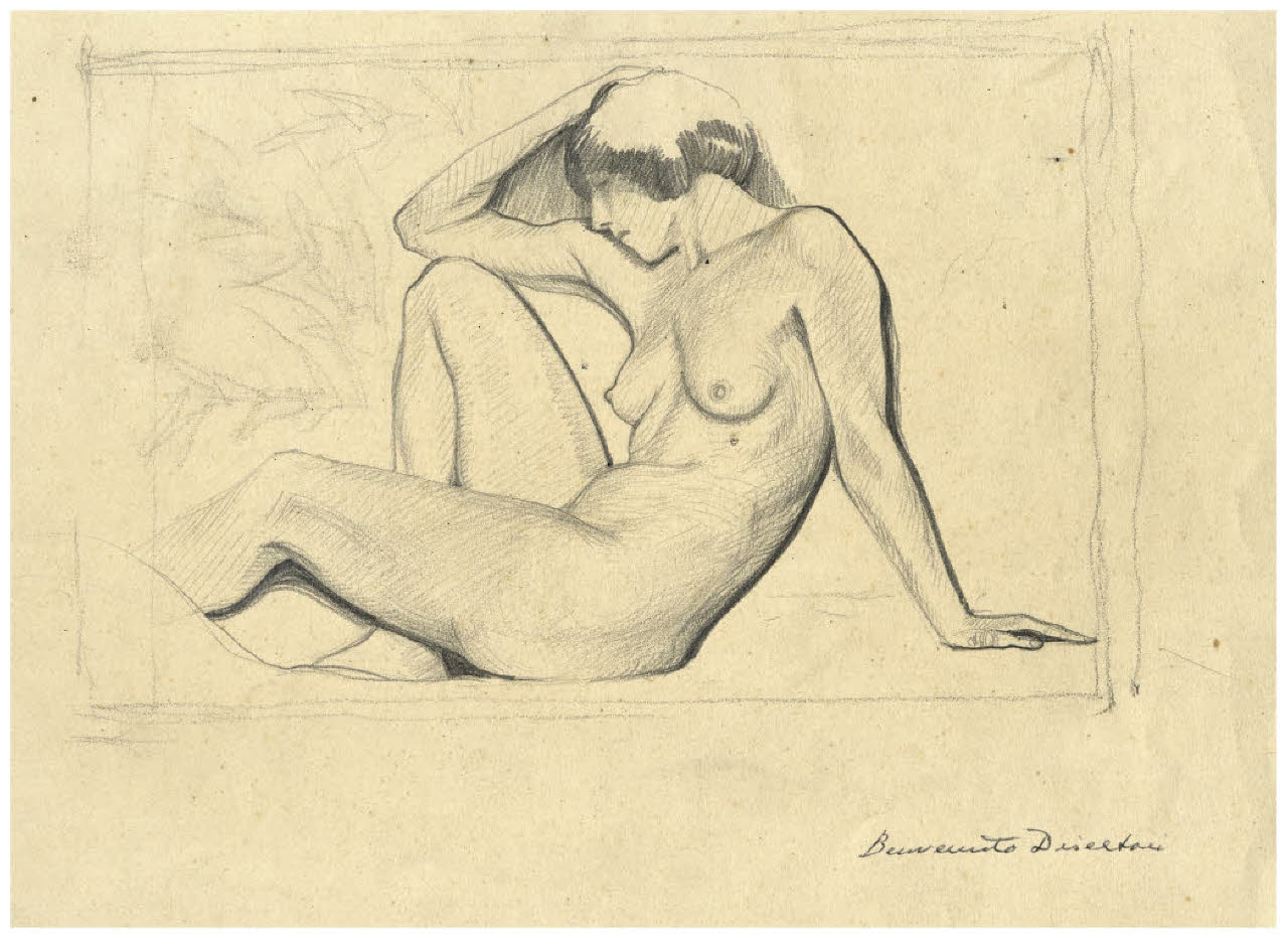 Nudo femminile (disegno) di Disertori, Benvenuto Maria (prima metà sec. XX)