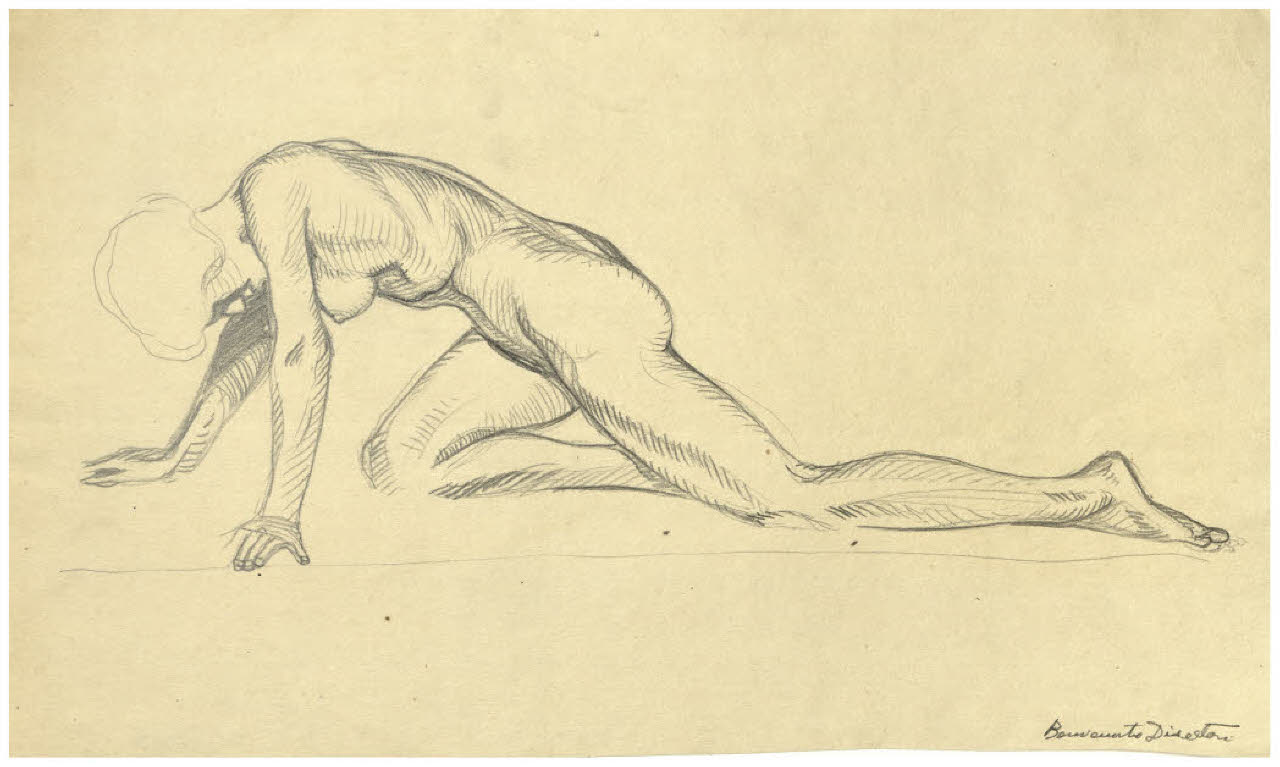 Nudo femminile (disegno) di Disertori, Benvenuto Maria (prima metà sec. XX)