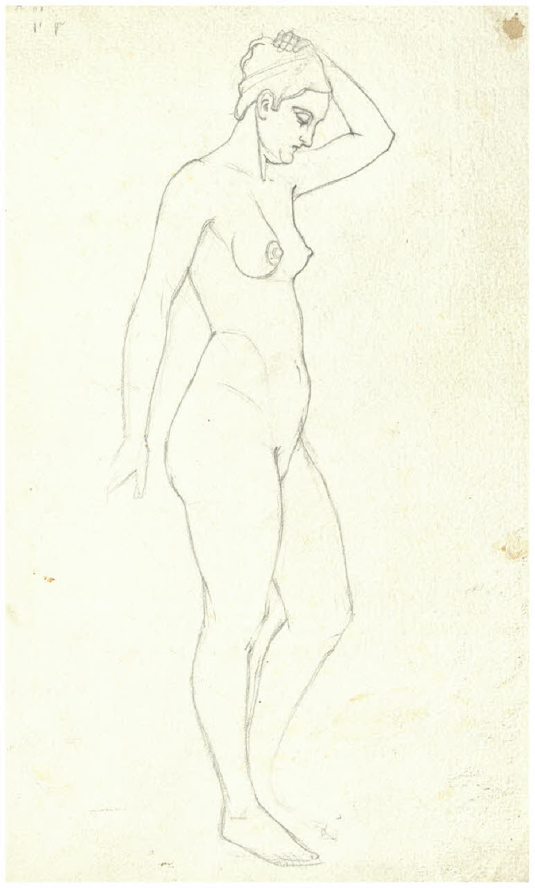 Nudo femminile (disegno) di Disertori, Benvenuto Maria (prima metà sec. XX)
