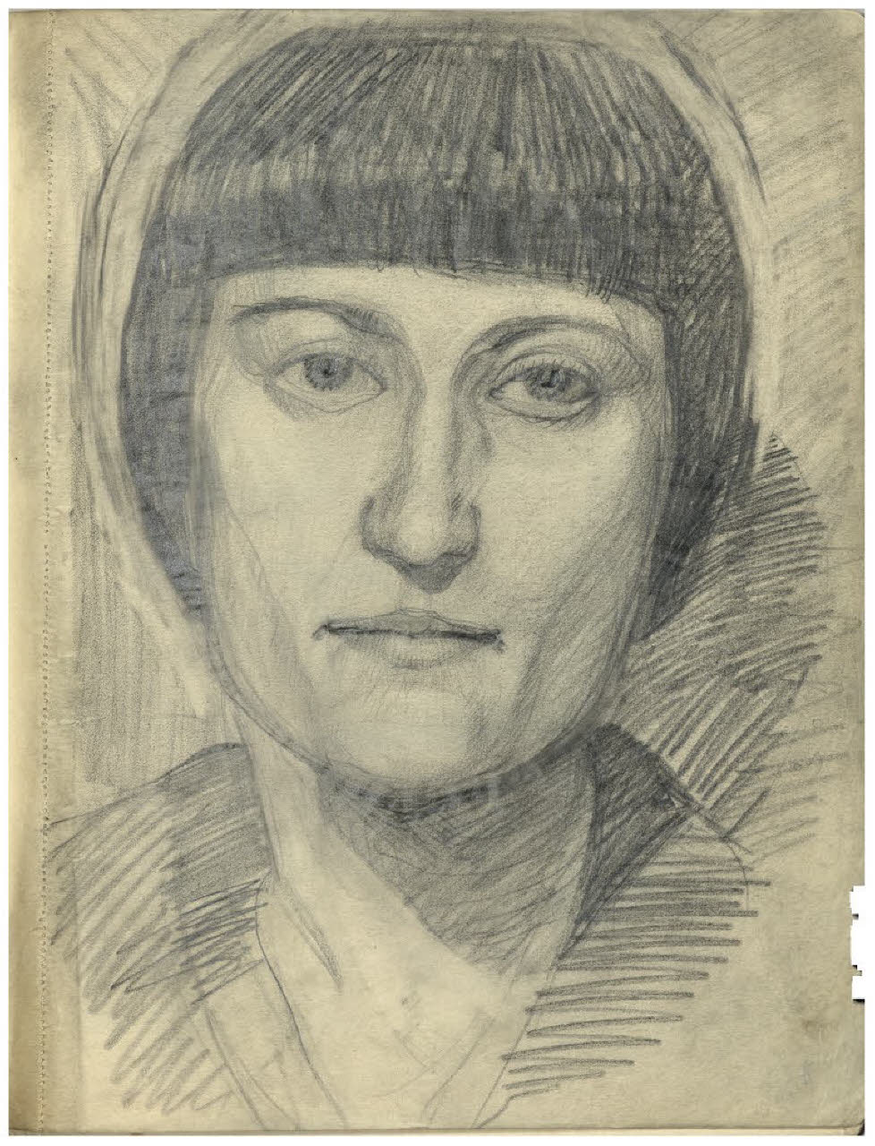 Ritratto di volto femminile (disegno) di Disertori, Benvenuto Maria (sec. XX)