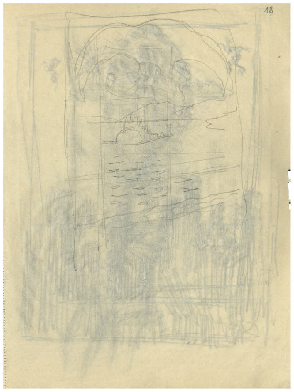 Paesaggio (disegno) di Disertori, Benvenuto Maria (sec. XX)